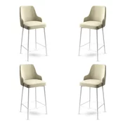 Hanah Home Set barskih stolica Enox, 4 komada, Krem-beli