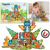 Mega Creative Magnetne kocke Zoo, ustvarjalni gradbeni komplet s 52 elementi, za otroke 3+