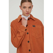 Košulja od samta Superdry boja: narancasta, relaxed, s klasicnim ovratnikom