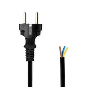 Nedis Napajalni kabel Napajalni priključek Moški Odpri Naravnost Naravnost Ponikljano 3 00 m Okrogla PVC Črna Oznaka