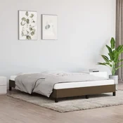 shumee vidaXL Posteljni okvir brez vzmetnice temno rjav 140x200 cm blago