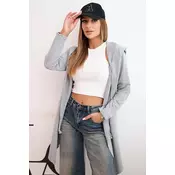 Cape with loose hood in gray color
