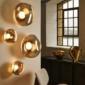 Tom Dixon LED stenska svetilka Melt, O 29 cm, bronasta - Dnevna soba/jedilnica - Dizajn - bronzasta, zlata - Plastika