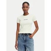 Calvin Klein Jeans Majica LV047G816G Kremna Slim Fit