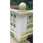 Casa Padrino baroque garden deco pillar with ball white 33 x 33 x H. 106 cm - Antique style stone pillar - Magnificent garden pillar - Baroque garden & terrace decoration accessories