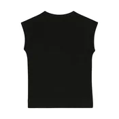 Girls organic T-shirt with extended shoulder black