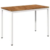 vidaXL Vrtnna jedilna miza Naravna in bela 108,5 x 55 x 75 cm