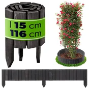 KADAX Lesena vrtna palisada ograja v sivi barvi, 15x116 cm