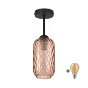 BRILAGI - LED pritrjen lestenec R GLASS 1xE27/60W/230V premer 14 cm črna/dimno rjava