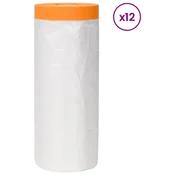 Vidaxl Prašna prevleka z lepilnim trakom 12 szt. 210 x 2000 cm HDPE