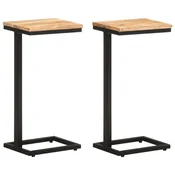 Vidaxl Stranske mizice 2 kosa 31,5x24,5x64,5 cm trden akacijev les