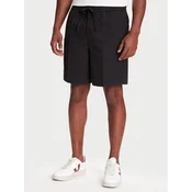 Mustang Kratke hlače iz tkanine Linen 1016459 Črna Loose Fit