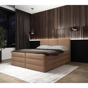MID.YOU POSTELJA BOXSPRING 180 cm  x 200 cm , les, tekstil, leseni material terakota