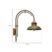 Moretti Luce Zunanja stenska svetilka Luca z dvojno roko - Antični - medenina antique-copper - Kovina