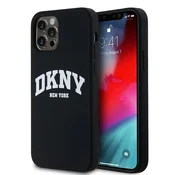 DKNY Etui DKNY Liquid Silicone White Printed Logo MagSafe za iPhone 12/12 Pro - črno