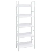 Vidaxl Knjižna polica 5-nadstropna bela 60x27,6x158,5 cm inž. les