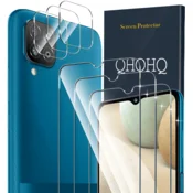 Nikcorp Zaščitno kaljeno steklo za Samsung Galaxy A12 in zaščita kamere, 3 kosi v kompletu, trdota 9H, visoka prosojnost