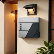 Songmics Stenska poštna skrinjica 37x105x37 cm srebrna