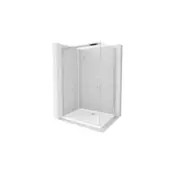 Mexen Omega drsna tuš kabina 120 x 90 cm, prozorna, krom + plitki Flat - 825-120-090-01-00-4010