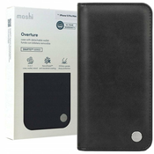 Moshi Overture torbica s odvojivim magnetnim novčanikom za iPhone 13 Pro Max (SnapTo™) - Jet crna