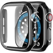 GS Ovitek 2 v 1 + kaljeno steklo za Apple Watch 7/8/9 45 mm - črn/srebrn
