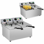 NEW Električni dvojni cvrtnik 230 V 2 x 3200 W 2 x 8 L