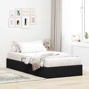 Otomanski krevet s pohranom Crna 100 x 200 cm Baršun