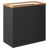 Vidaxl Vrtno korito črno 80x40x80 cm poli ratan