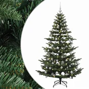 Vidaxl Umetna božična jelka z bučko 240 cm 300 LED Toplo bela
