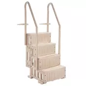 VEVOR Lestev bazena 4-stopenjski dvojni ročaji 874x808x1985 cm barva taupe