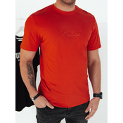 Mens T-shirt with orange print Dstreet