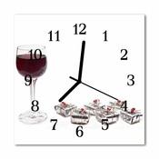 tulup.si Steklena kvadratna ura Kozarec za vino 30x30 cm
