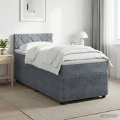 Boxspring krevet s madracem Tamnosiva 80 x 200 cm Baršun Plava