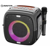 Manta SPK340 ARES prijenosni Boombox zvucnik, Bluetooth, 100 W, RGB LED, IPX5, mikrofon ukljucen, crni