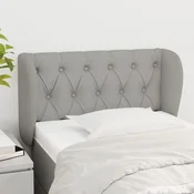 Vidaxl vidaXL Vzglavje s krilci svetlo sivo 83x23x78/88 cm blago