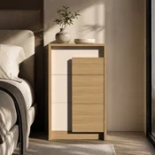 Liven Nocni ormaric Christy, 3 fioke, 42x67x72 cm, Belo-smedi