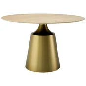 Casa Padrino luxury dining table beige/brass A� 120 cm - Luxury dining room furniture
