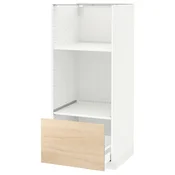 METOD/MAXIMERA Visoka omara za vgrad gspd aparate, bela/Askersund imitacija svetlega jesena, 60x60x140 cm