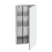 HOMCOM HOMCOM kotna kopalniška omarica iz nerjavečega jekla z ogledalom in magnetnim zapiranjem 3 police za varčevanje s prostorom 60x30x18,4 cm, (20745539)