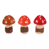 Autronic Okrasitev Mushroom - fly agaric, artificial, mix of 3 colors, price per pack (12 pcs) (PRA022)