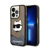 shumee Ovitek Karl Lagerfeld Liquid Glitter NFT Choupette Head – iPhone 14 Pro Max (črn)