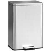 HOMCOM HOMCOM koš za smeti nerjaveče jeklo, plastika 34,2D x 30,6Š x 44,2V cm srebrno, (5000241909)