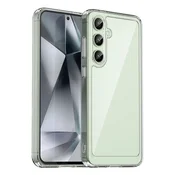 slomart Silikonska torbica Outer Space Case z želenim okvirjem za Samsung Galaxy S24 FE - prosojna