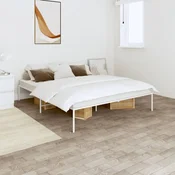 shumee vidaXL Kovinski posteljni okvir bel 160x200 cm