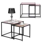 ModernHome Klub sto loft, set od dva komada, Smeđi