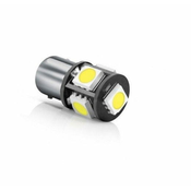M-LINE žarnica LED 12V R5W BA15S 5xSMD 5050, CANBUS, bela, par