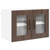 Vidaxl Stenski stekleni omarica PORTO Rjav hrast 60 x 31 x 40 cm
