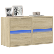 vidaXL Stenske TV omarice z LED 2 kosa sonoma hrast 41x31x45 cm