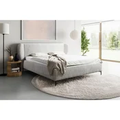 MID.YOU OBLAZINJENA POSTELJA 180 cm x 200 cm , les, umetna masa, tekstil, leseni material bež