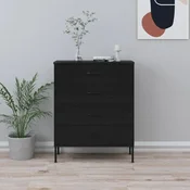 shumee vidaXL Predalnik črne barve 80x35x101,5 cm jeklo